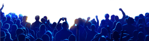 Concert Crowd Silhouette Backdrop PNG with transparent background