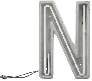Alphacrete, Concrete Neon Light N-0 - Letter N Neon Light Png, Transparent Png PNG with transparent background