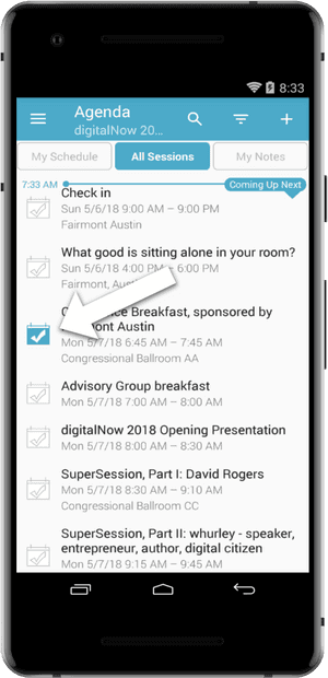Conference Agenda Mobile App Screen PNG