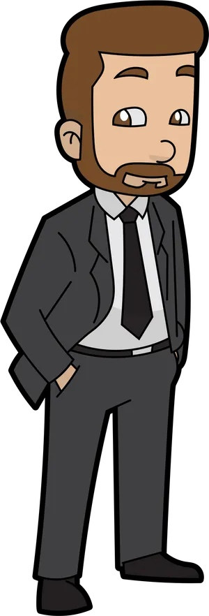 Confident Businessman Cartoon Character.png PNG Image