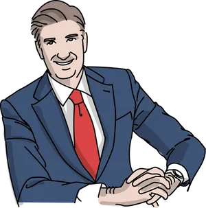 Confident Businessman Illustration PNG Image