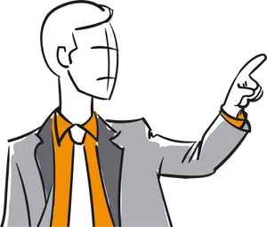 Confident Businessman Pointing PNG Image