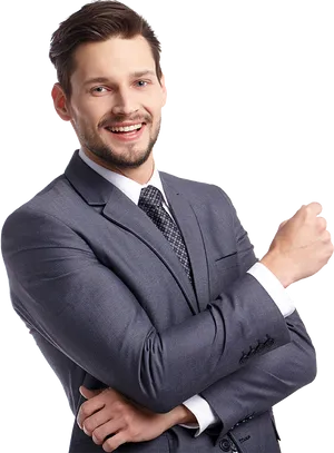 Confident Businessman Portrait PNG Image