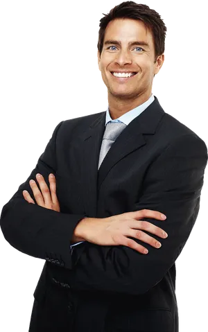 Confident Businessman Portrait PNG Image