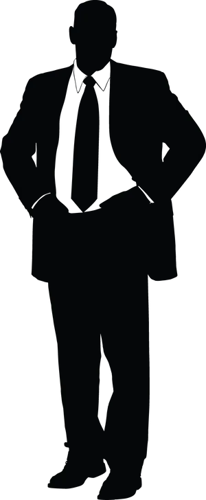 Confident Businessman Silhouette PNG Image