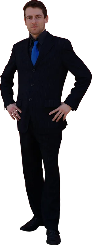 Confident Businessmanin Suit PNG Image