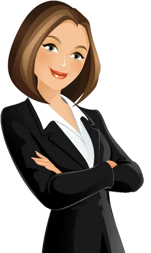 Confident Businesswoman Cartoon Character PNG Image