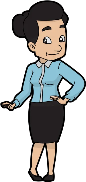 Confident Businesswoman Cartoon Character PNG Image