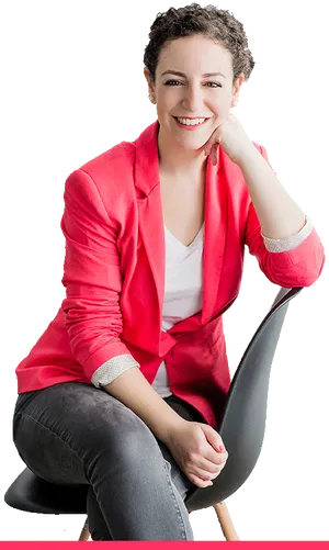 Confident Businesswoman Casual Pose PNG Image