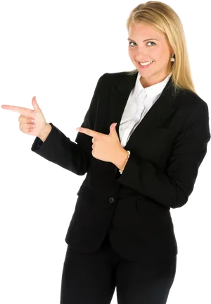 Confident Businesswoman Pointing PNG Image