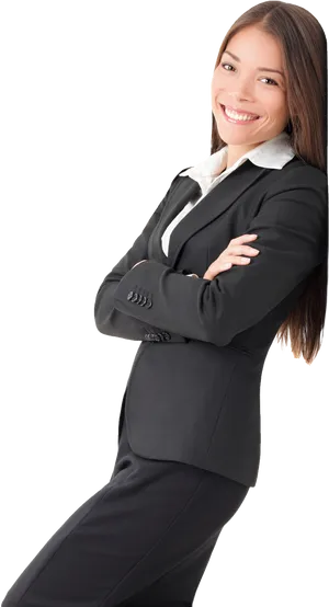 Confident Businesswoman Standing PNG Image