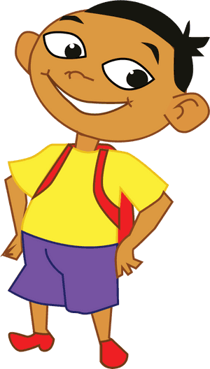 Confident Cartoon Boy Illustration PNG with transparent background