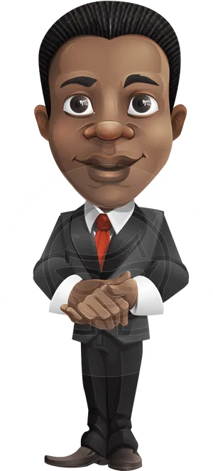 Confident Cartoon Businessman.png PNG Image