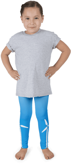 Confident Child Hands On Hips PNG image with transparent background