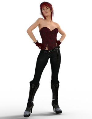 Confident Elfin Modern Outfit PNG Image