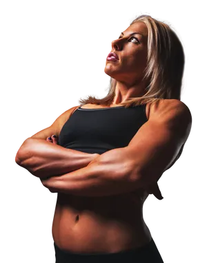 Confident Fitness Woman Pose PNG Image