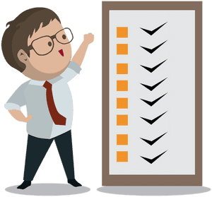 Confident Man Checklist Completed PNG with transparent background