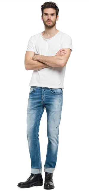 Confident Man Crossed Arms PNG Image