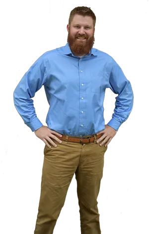 Confident Man Standing Hands On Hips PNG Image