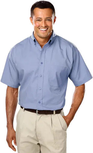 Confident Manin Casual Business Attire PNG Image