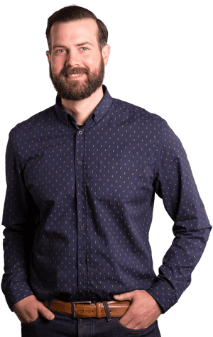 Confident Manin Polka Dot Shirt PNG image with transparent background