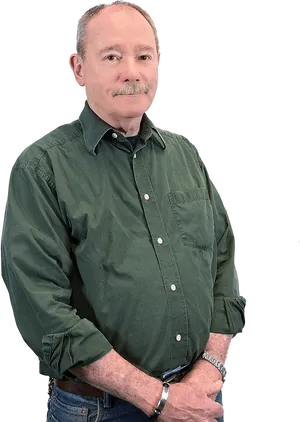 Confident Mature Man Standing PNG Image