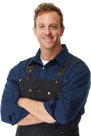 Confident Mechanic Portrait PNG Image