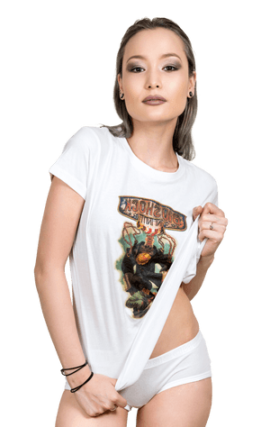 Confident Model Graphic Tee PNG image with transparent background
