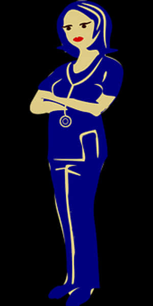 Confident Nurse Vector Illustration PNG image with transparent background