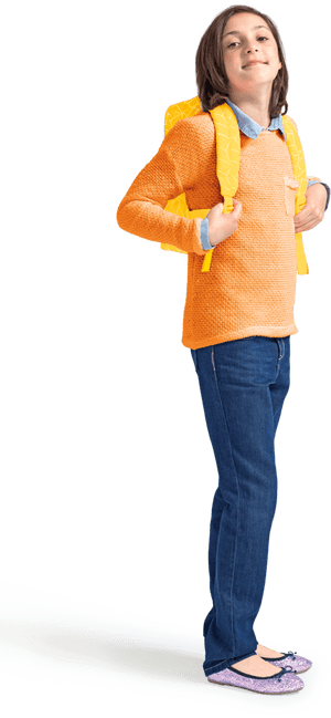 Confident Studentwith Backpack PNG image with transparent background