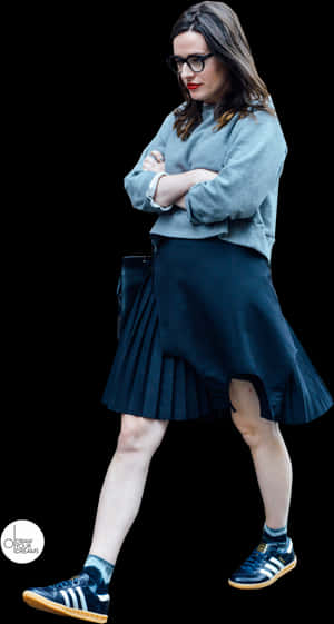 Confident Woman Casual Style PNG image with transparent background