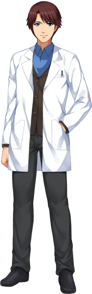 Confident Young Scientist Illustration PNG Image