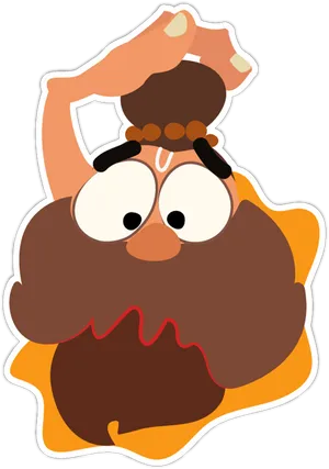 Confused Cartoon Character Sticker PNG Image