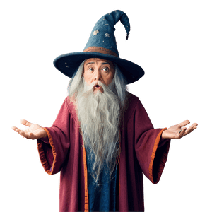 Confused Wizard Illustration PNG wqr36 PNG image with transparent background