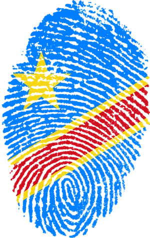 Congo Flag Fingerprint Art PNG Image