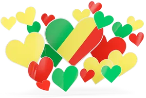 Congo Flag Heart Celebration PNG Image