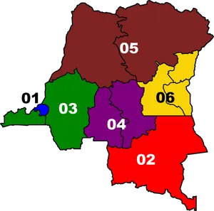 Congo_ Regions_ Map_ Color_ Coded PNG Image