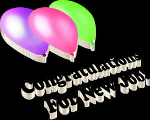 Congratulations New Job Balloons PNG image with transparent background