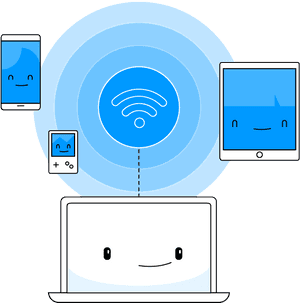 Connected Devices Wifi Illustration PNG with transparent background