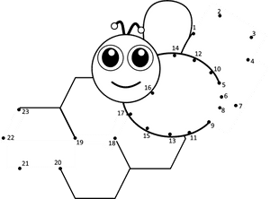 Connectthe Dots Bee Activity PNG with transparent background