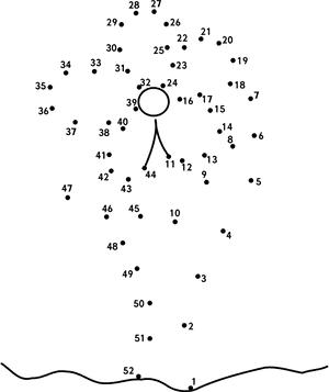 Connectthe Dots Figure Sketch PNG with transparent background