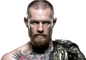 Conor Mc Gregor Champion Pose PNG Image