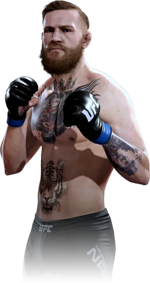 Conor Mc Gregor U F C Fighter Pose PNG Image