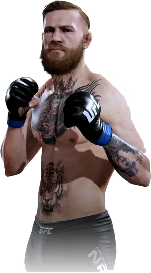 Conor Mc Gregor U F C Fighter Pose PNG Image