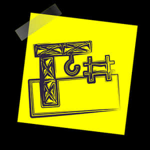 Construction Crane Graphicon Yellow Sticky Note PNG image with transparent background