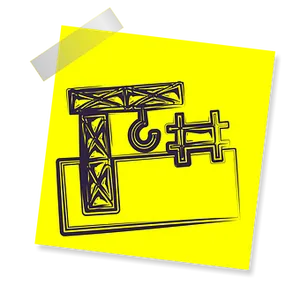 Construction Crane Icon Yellow Sticky Note PNG Image