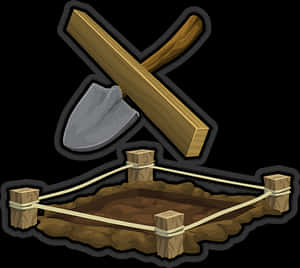 Construction Toolsand Excavation Site Icon PNG image with transparent background