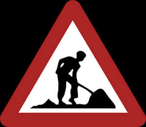 Construction Work Sign Silhouette PNG image with transparent background