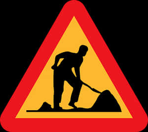 Construction Work Sign Warning PNG image with transparent background