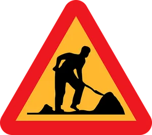 Construction Work Sign Warning PNG Image